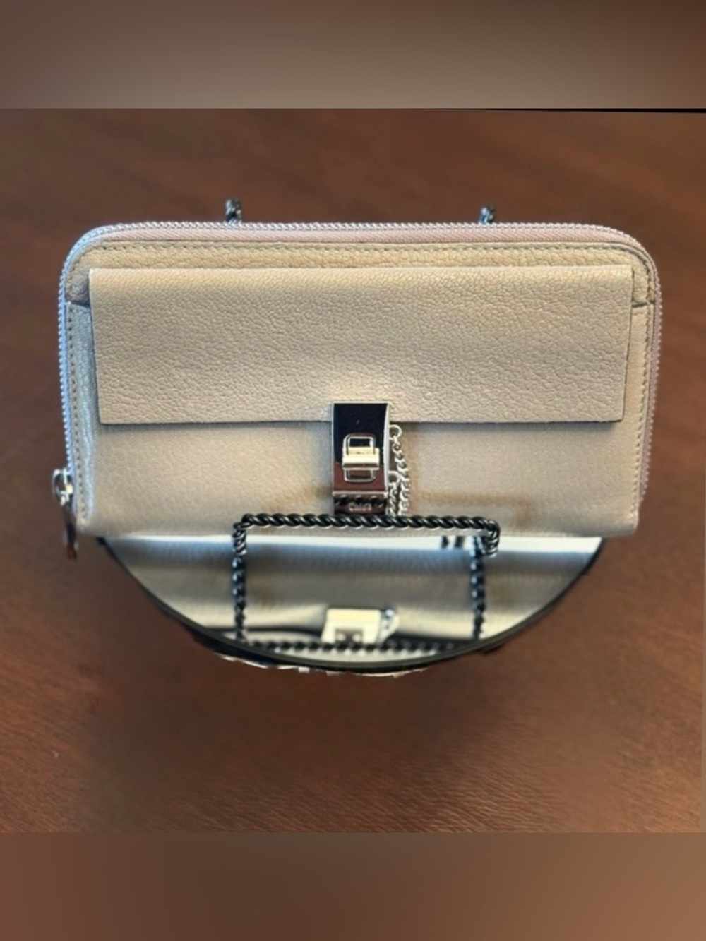 EUC Women’s Chloe Long Wallet Tan Twist Lock